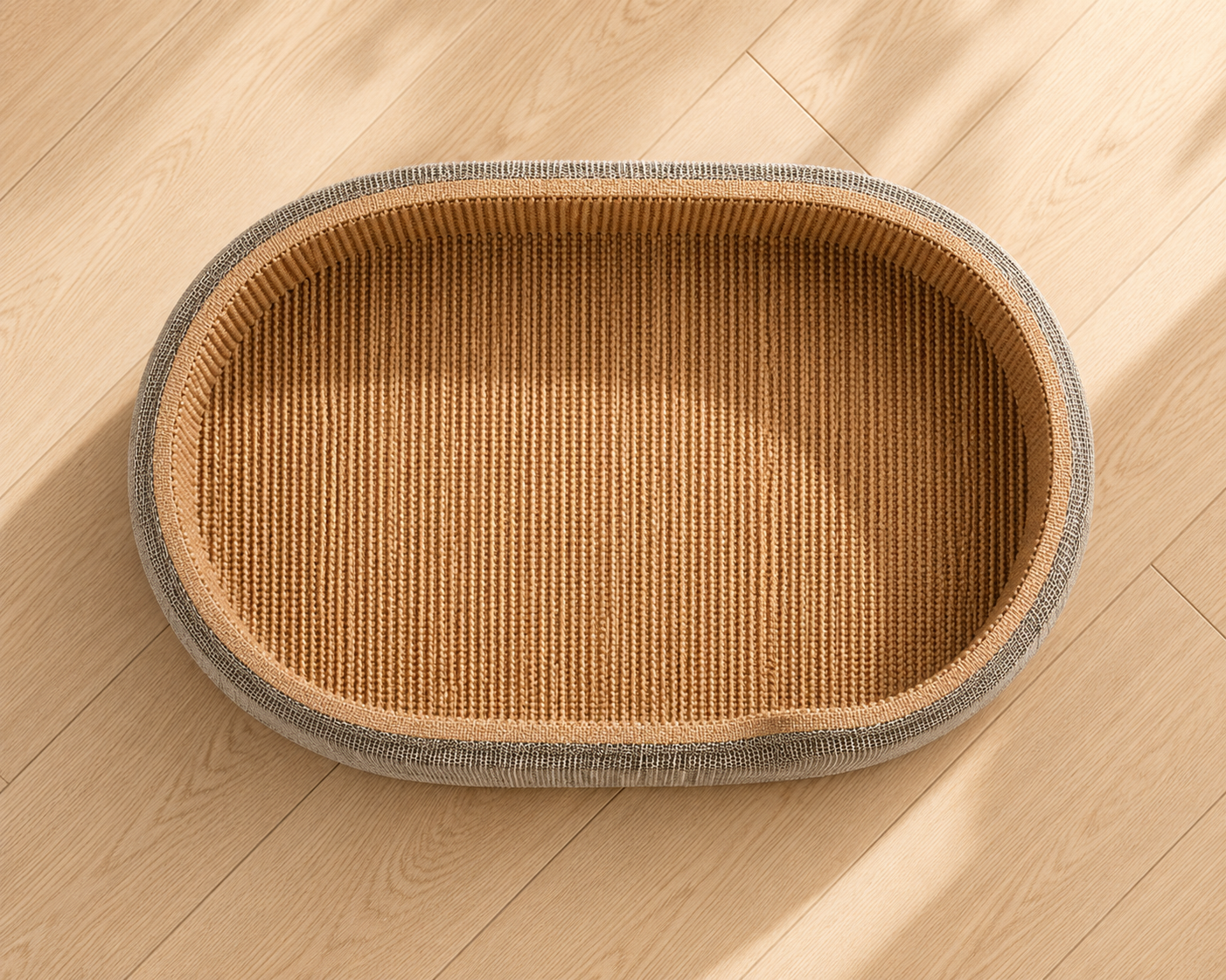 Lit-griffoir ovale 2-en-1 pour chat – Sisal naturel