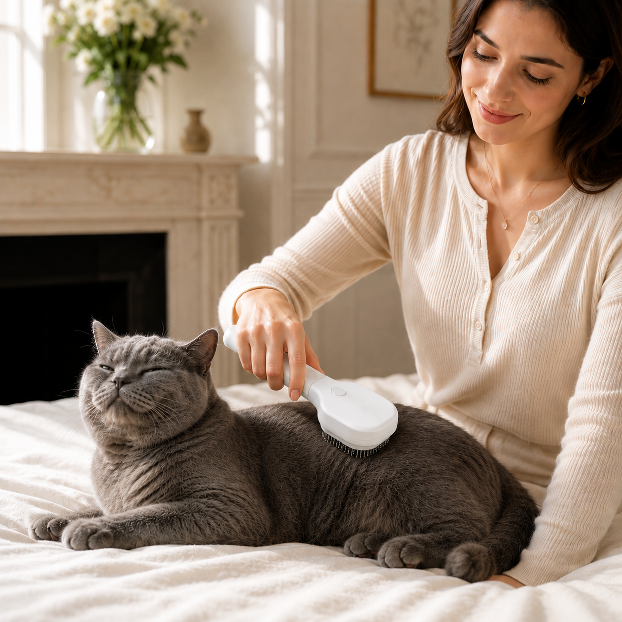 Brosse vapeur 3-en-1 pour chat et chien – Démêlant et nettoyant